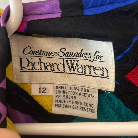 100% Silk Constance Saunders for Richard Warren dress size 12 (fits like 10) - Picture 4 of 4